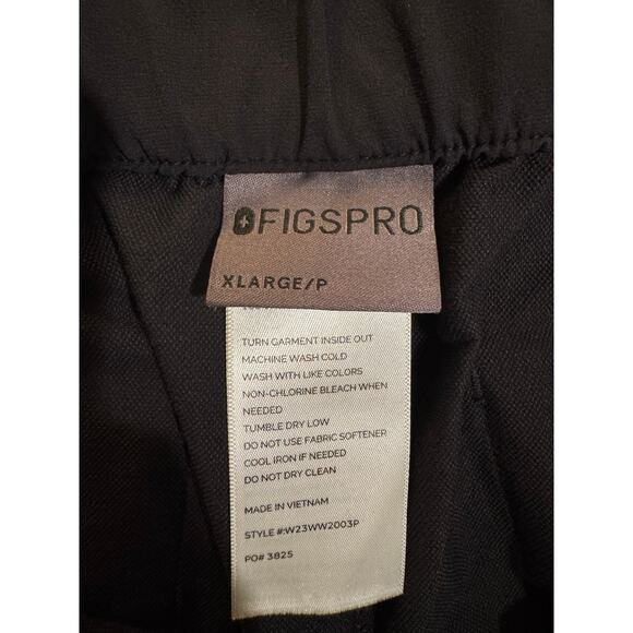 Figs Pro High Waisted Black Wide Leg Pleated Trouser XL - Picture 8 of 9